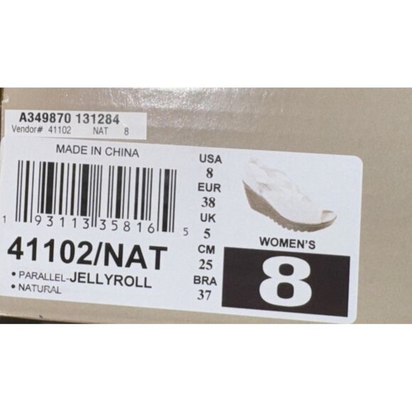 Skechers Parallel Jellyroll Womens Wedge Sandals Slides Size 8 Cream Memory Foam - Picture 9 of 9